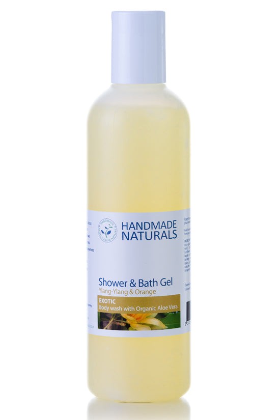 *YLANG & SWEET ORANGE* Natural SLS FREE Shower & Bath Gel with Organic Aloe Vera