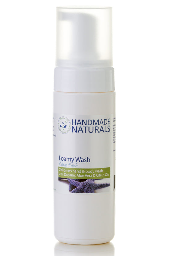 Natural FOAMY HAND & BODY WASH for Toddlers & Children with Organic Aloe Vera & Citrus Oils - SLS & Paraben FREE