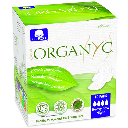 ORGANYC Organic Cotton MENSTRUAL PADS with Wings Heavy Flow