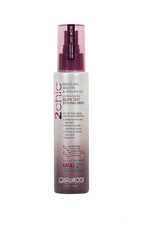 GIOVANNI 2chic Ultra Sleek BLOW OUT STYLING MIST with Brazilian Kerati HANDMADE NATURALS