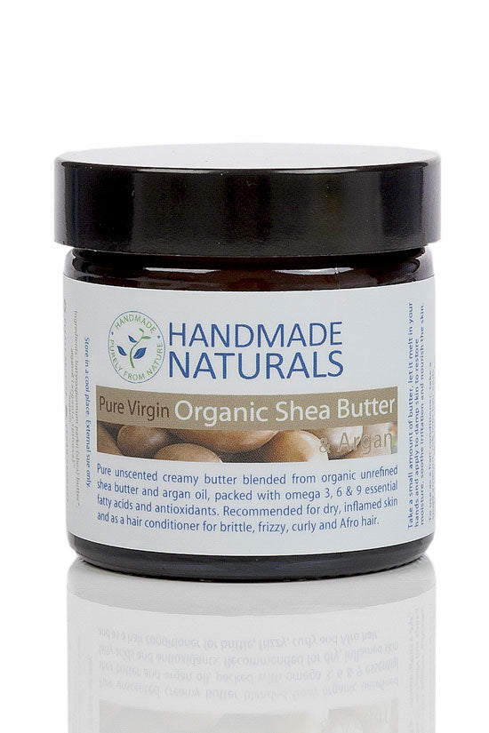 ORGANIC SHEA BUTTER & ARGAN OIL Balm for Dry Skin, Face Cleansing and Hair Conditioning - 120 ML