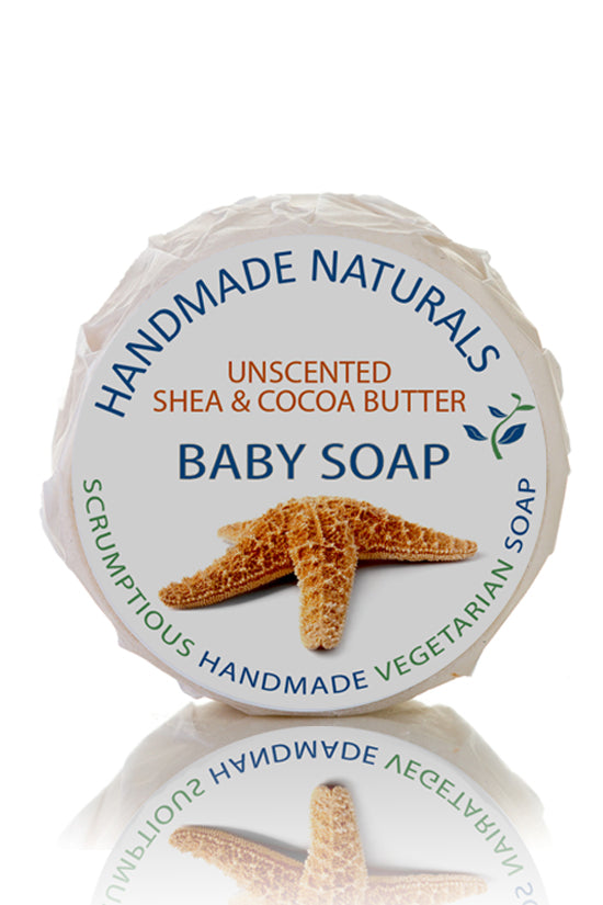 Pure Vegan BABY SOAP with organic Olive, Coconut, Shea & Cocoa Butter - UNSCENTED - 100 gr