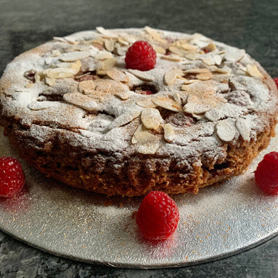 Wholesome Almond Raspberry Cake for birthdays or any occasion