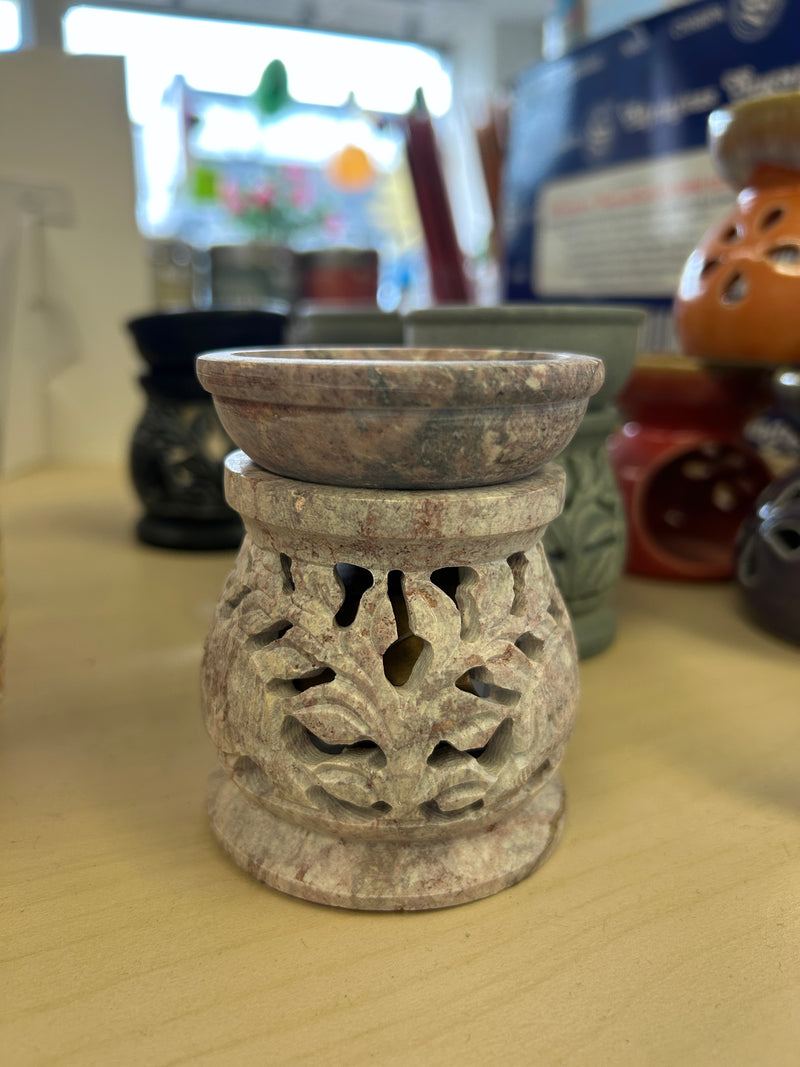 SOAPSTONE OIL BURNER - Namaste Fairly Traded - NATURAL CREAM
