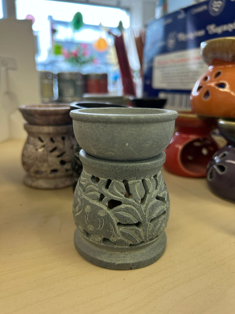 SOAPSTONE OIL BURNER - Namaste Fairly Traded - GREY