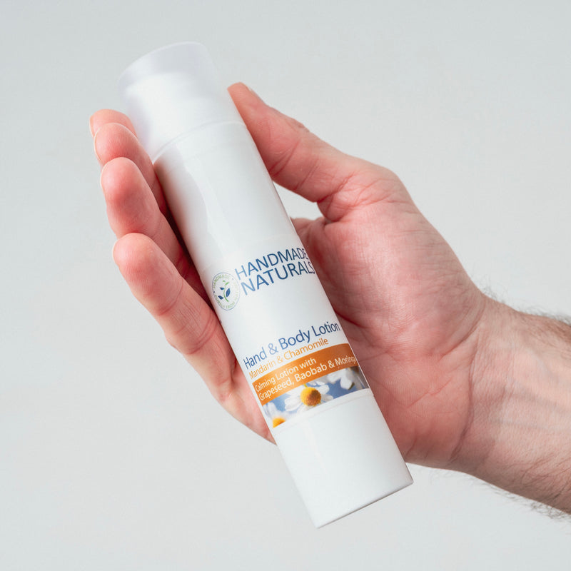 MANDARIN & CHAMOMILE (Nut Free) HAND & BODY LOTION with Grapeseed, Baobab & Moringa