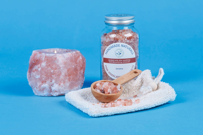 *SENSITIVE* Pink Himalayan BATH SALTS - packed with Skin Soothing & Detoxifying minerals - Glass Jar