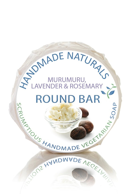 *MuruMuru, Lavender & Rosemary* ROUND BAR Soap with Cocoa, Olive & Coconut - Handmade Soap 100g