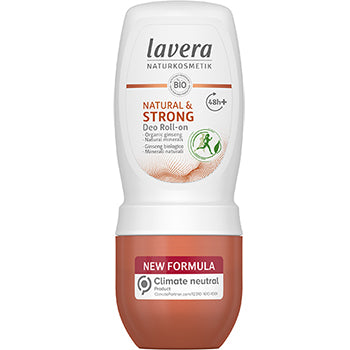 Lavera Aluminium Free 48Hr Roll-On Deodorant STRONG with Organic Ginseng, Verbena & Witch Hazel - 50 ML