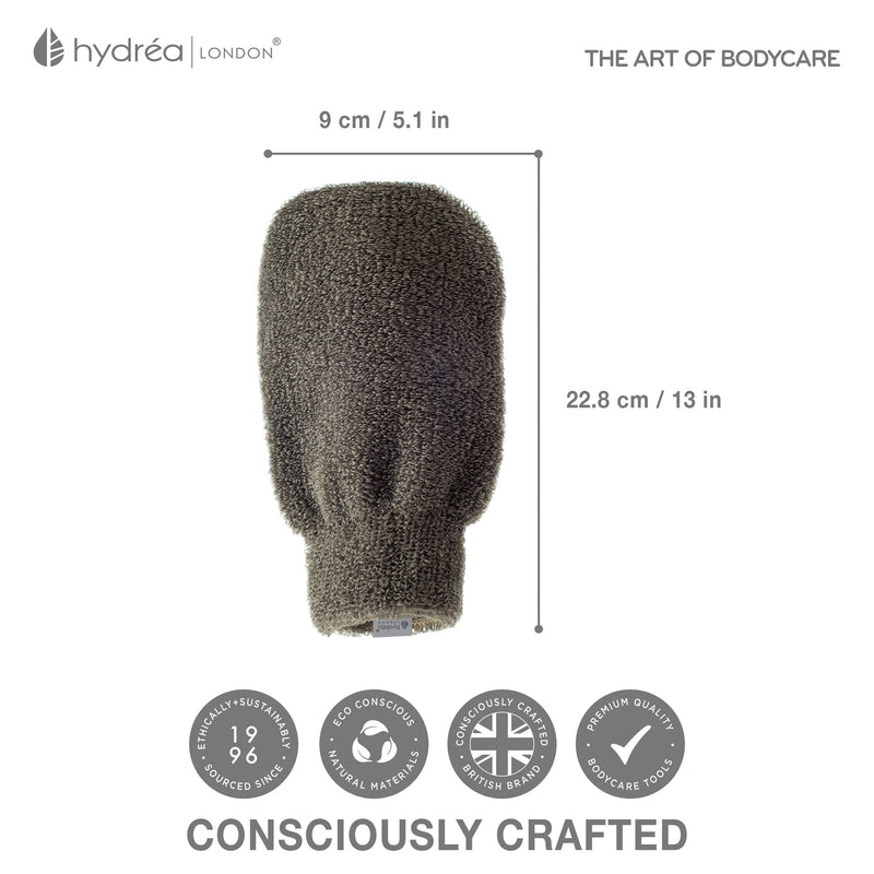 Spa grade UNBLEACHED LINEN MITT for Medium Skin Exfoliation