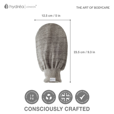 Pure LINEN HAMAM MITT for gentle Skin Exfoliation