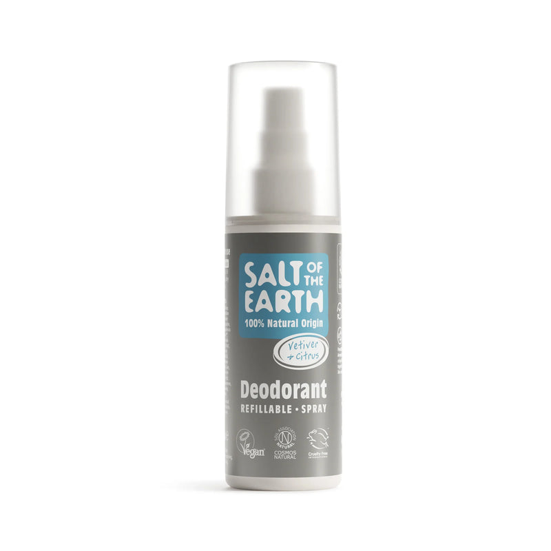 VETIVER & CITRUS - Natural Spray Deodorant for Men by Salt of the Earth, 100 ml