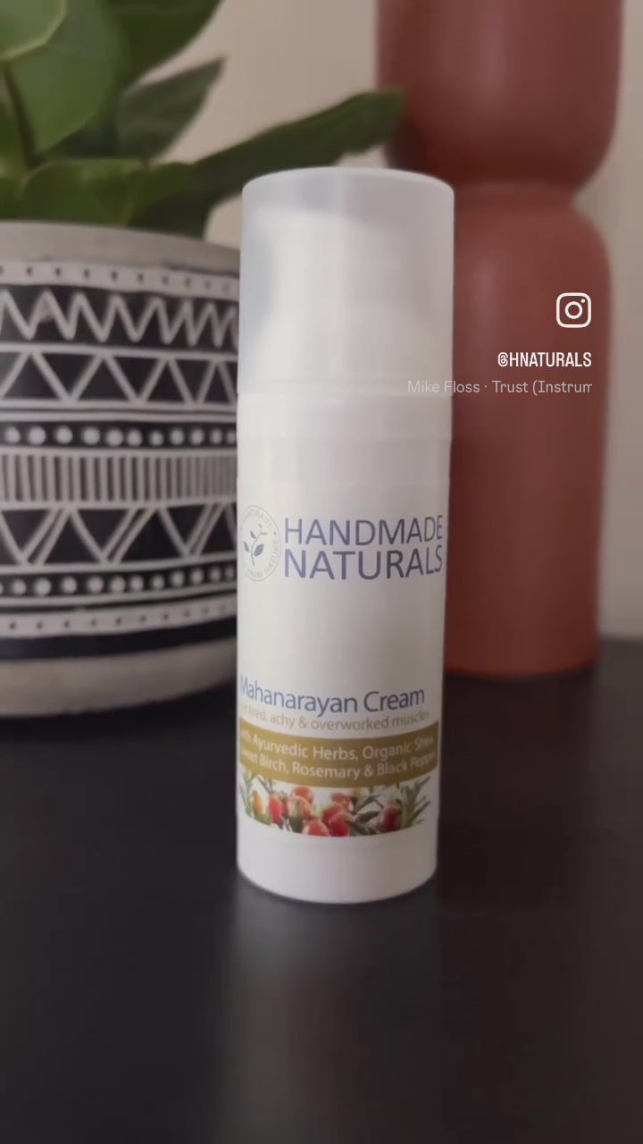 Organic MAHANARAYAN MASSAGE CREAM with Shea Butter, Sweet Birch & Rosemary for tired & overworked muscles - 50 ML