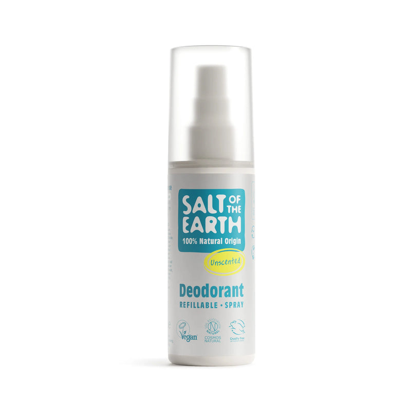 UNSCENTED - Natural Spray Deodorant with Aloe Vera by Salt of the Earth, 100 ml