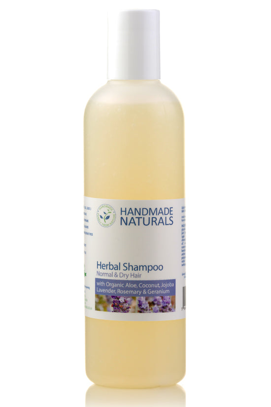 Natural HERBAL SLS FREE SHAMPOO with Organic Aloe Vera & Jojoba - Normal/Dry Hair - 250 ML