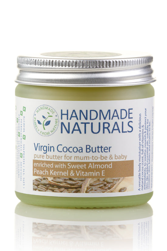 Organic VIRGIN COCOA BUTTER with Sweet Almond Oil, Peach Kernel & Vitamin E (for Eczema, Psoriasis & Mums-to-be) - 60 ML (UNSCENTED)