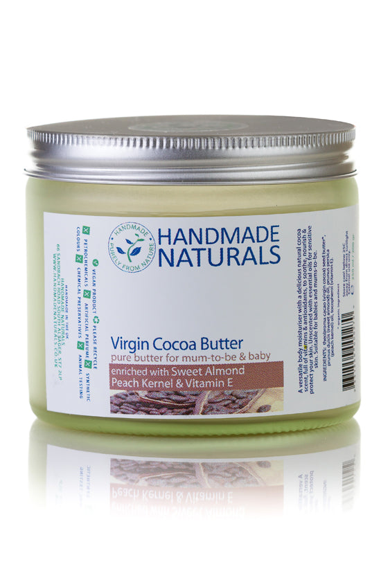 Organic VIRGIN COCOA BUTTER with Sweet Almond Oil, Peach Kernel & Vitamin E (for Eczema, Psoriasis & Mums-to-be) - 250 ML (200 gr) UNSCENTED