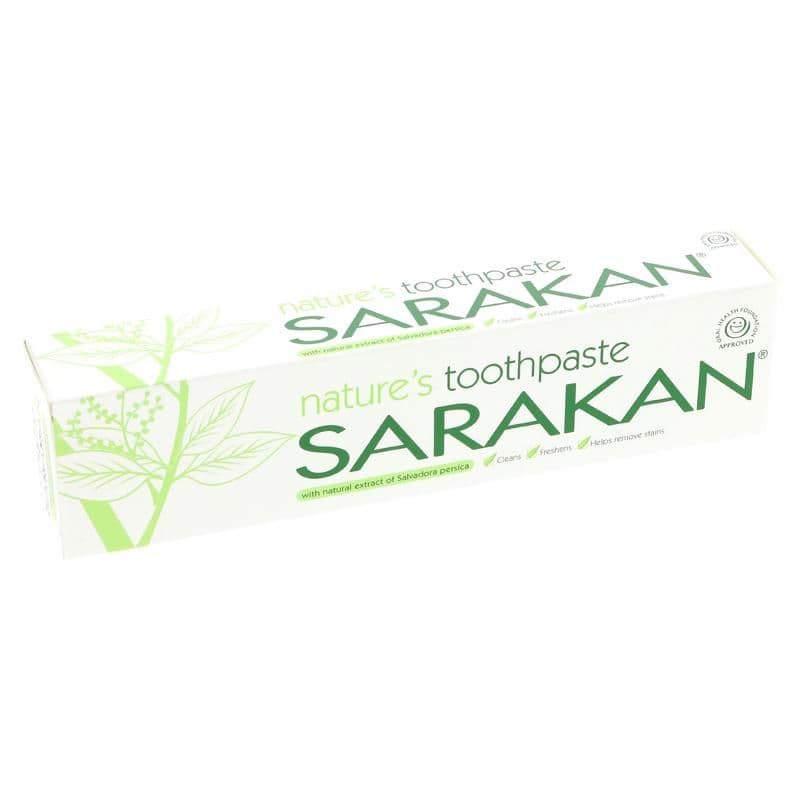 SARAKAN Toothpaste with Salvadora Persica, Peppermint, Clove & Geranium, Fluoride Free - 50 gr