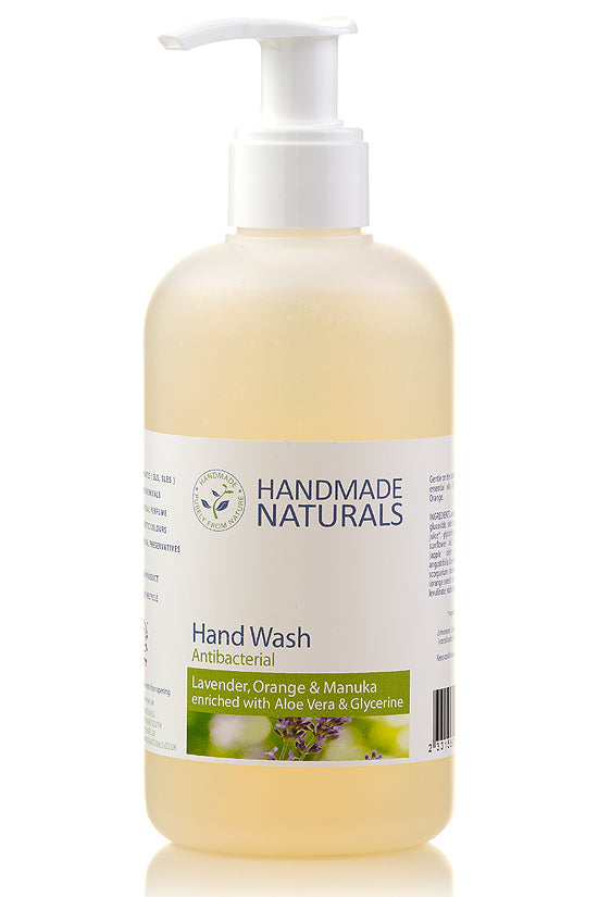 Natural ANTIBACTERIAL HAND WASH with Organic Aloe Vera, Lavender, Orange & Manuka (Sulfate & Paraben Free) 250 ml
