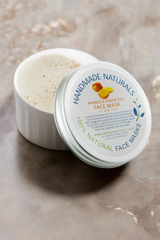 Natural MANGO & GREEN TEA FACE MASK - Vitamin Rich Fruity Treat for All Skin Types