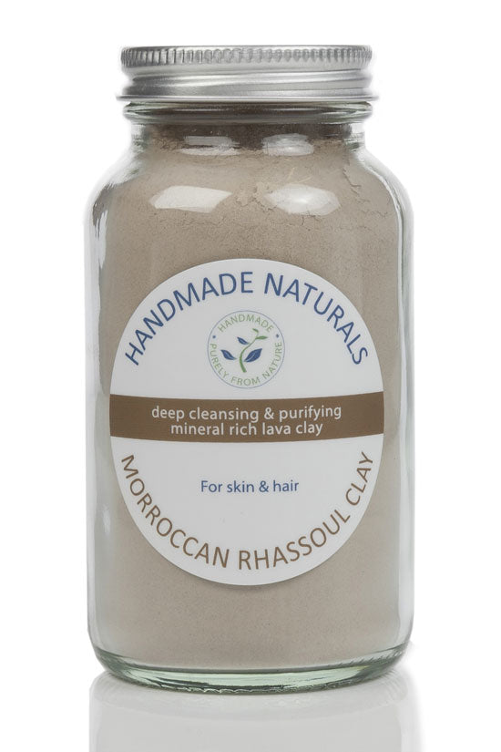 Morrocan RHASSOUL CLAY (300 gr) - Deeply cleansing & purifying treatment for hair - Glass Jar