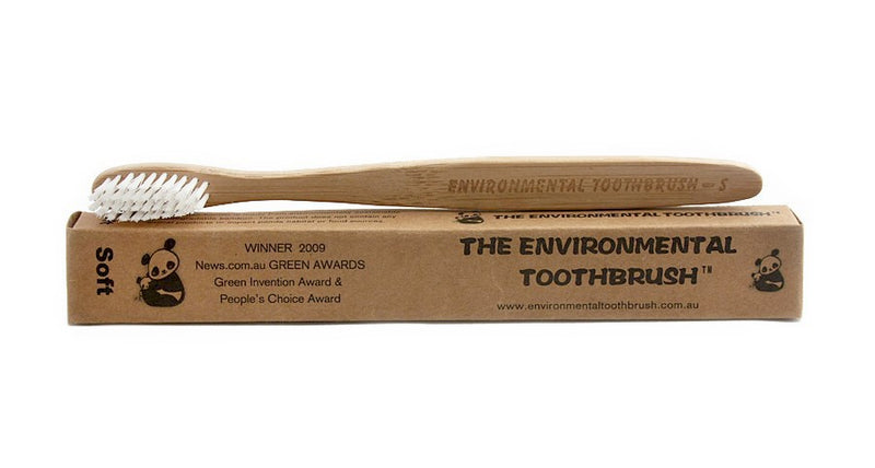Environmental BAMBOO TOOTHBRUSH - Adult (Soft) - 100% Biodegradable & Sustainable (handle only), Vegan friendly