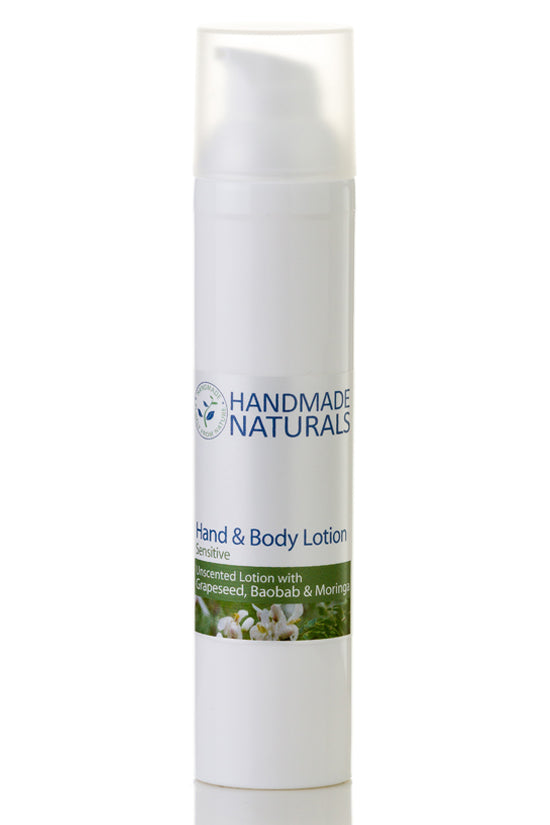 UNSCENTED (Nut Free) HAND & BODY LOTION with Grapeseed, Baobab & Moringa Oils