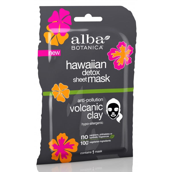 Anti-Pollution VOLCANIC CLAY DETOX MASK Sheet Mask with Fruit Extracts & Acids (Single Sheet) - Alba Botanica