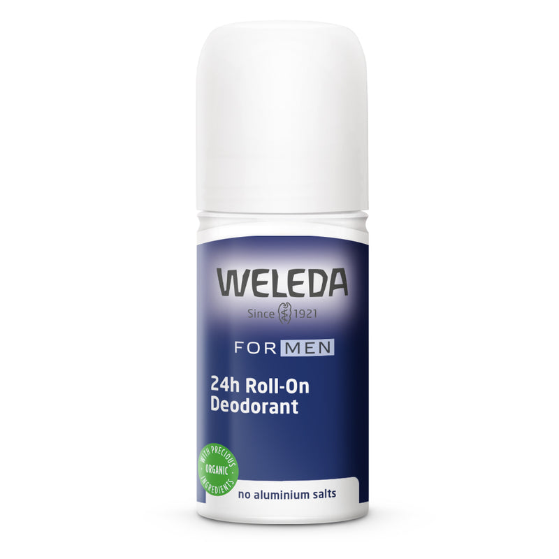 Weleda Organic Vegan MEN 24hr Roll-On Deodorant with Rosemary, Vetiver, Litsea Cubeba & Witch Hazel - Aluminium Free